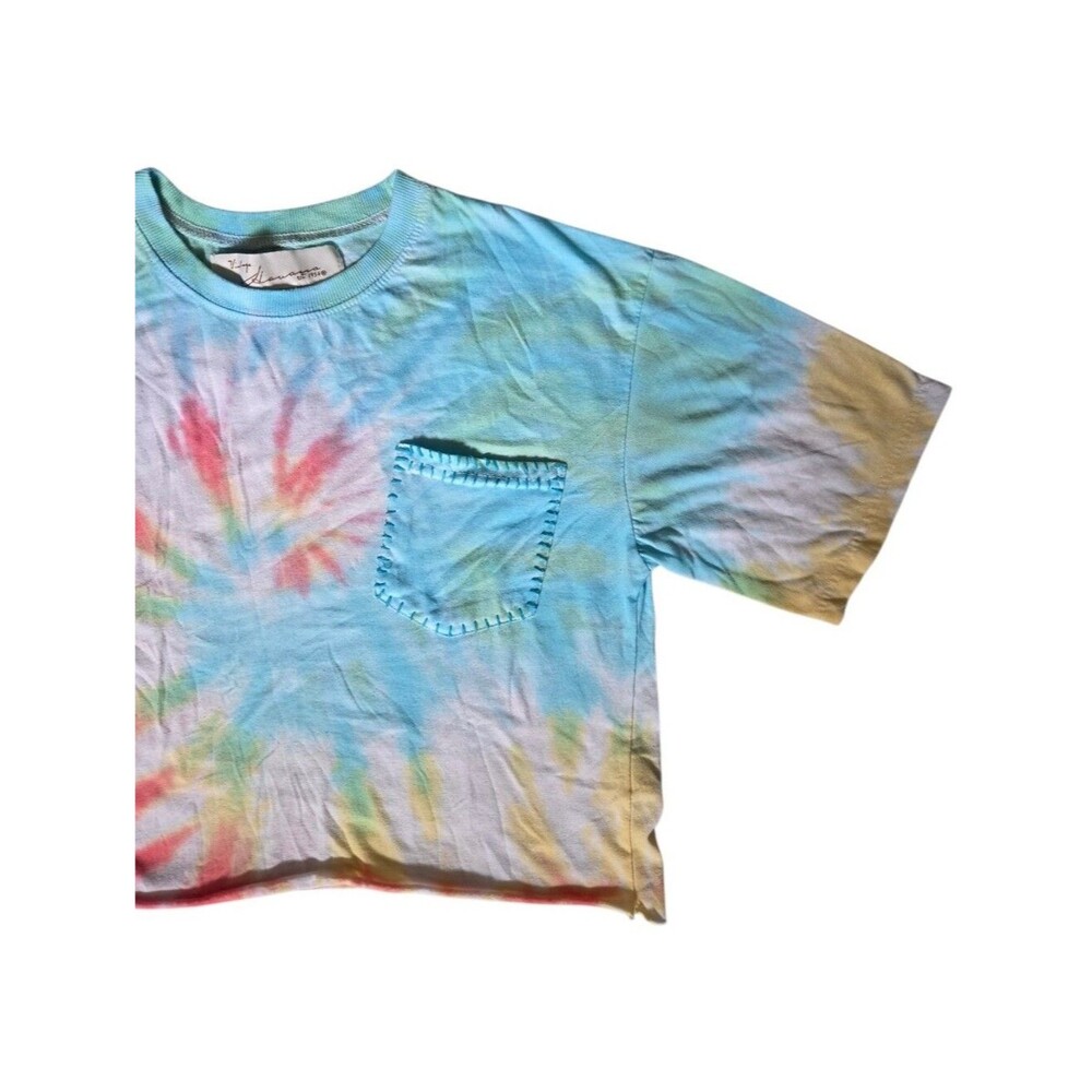 Vintage Havana Pastel Tie-Dye Crop Top — Blue, Pink, Yellow, Green